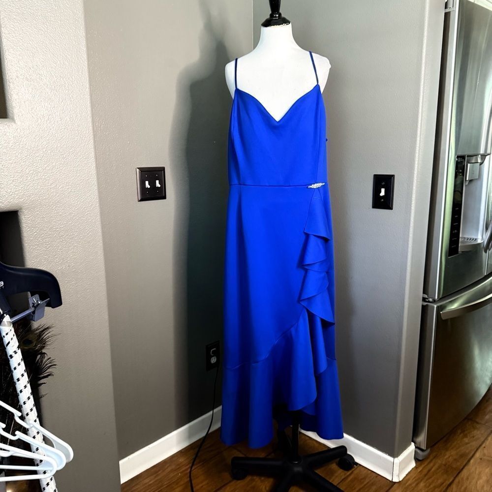 Chic Royal Blue High Low Dress